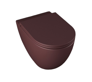 Подвесной унитаз Isvea Infinity 10NF02001SV-2R безободковый крышка микролифт бордовый матовый